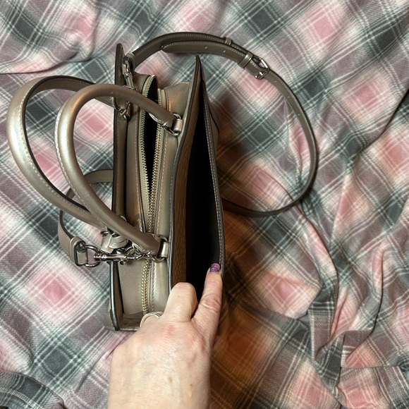 NWOT Coach Zoe Caryall in metallic snake. - Picture 3 of 14